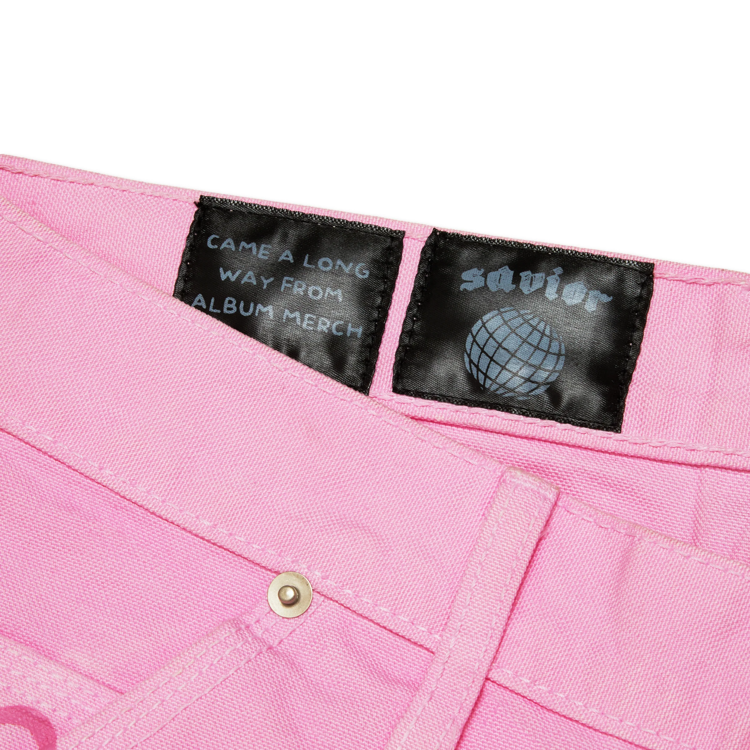 Savior Flower Denim Shorts Pink - Image 4